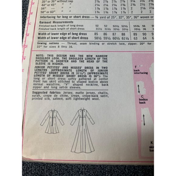 Simplicity Misses Dress Sewing Pattern sz 14 6024 - uncut - Picture 5 of 9